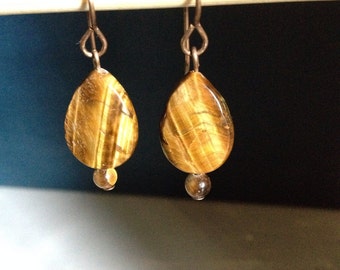 Faceted Tiger Eye Dangles