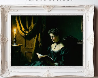 Gothic Victorian Woman Art Prints, 19th Century Victorian Oil Paintings, Dark And Moody Gothic Art, Baroque Lighting Art