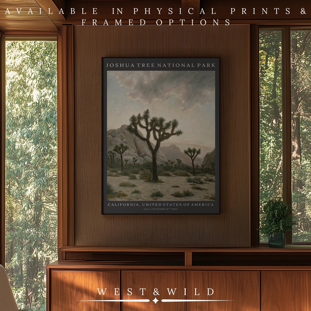 Vintage Joshua Tree National Park Wall Art - California Desert ...