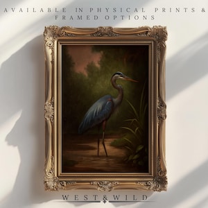 Elegant Blue Heron Art Print - Nature Wall Decor for Bird Lovers and Wildlife Enthusiasts