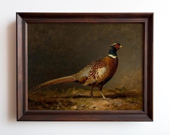 Pheasant Art Print – Vintage Game Bird Wall Art, Rustic Country Decor for Lodge or Cabin