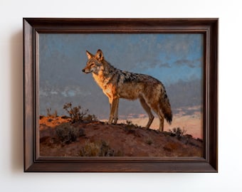 11x14, 18x23 Coyote Art Print | Western Wildlife Wall Decor