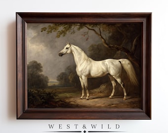 Horse Oil Painting Wall Art Print Vintage Equestrian Decor for Girls ...