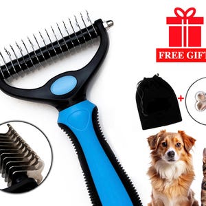 Pet Grooming Tool - Double Sided Undercoat Rake - Safe Dematting Comb for Dogs and Cats - Pet Brush - Comb for Mats & Tangles Removing