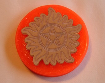 MOLD * SHINY! Supernatural * Wayward Son/Sun * Anti-Possession * Pentacle * Silicone Mold * Keychain * Coaster * Resin * Epoxy * Molds