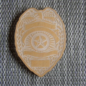 ACRYLIC * Badge/ Shield * No Lettering * Security * Police Badge * Acrylic Blank for Making Silicone Molds