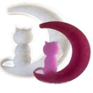 MOLD * Cat Mold * Kitty Sitting on the Moon * Witches Cat * Halloween * Mold for Resin / Epoxy * Molds