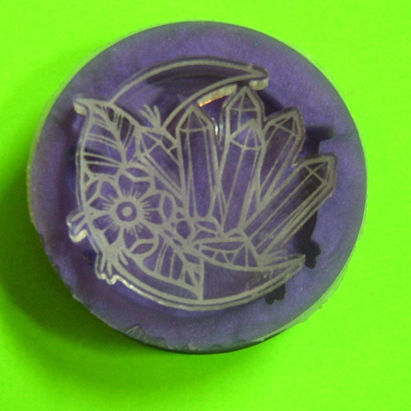 MOLDE * ¡Precioso! Luna * Cristales * Flor de cerezo * Molde de silicona * Imán * Llavero * Porta credencial * Agarre para teléfono * Resina * Epoxi * Moldes