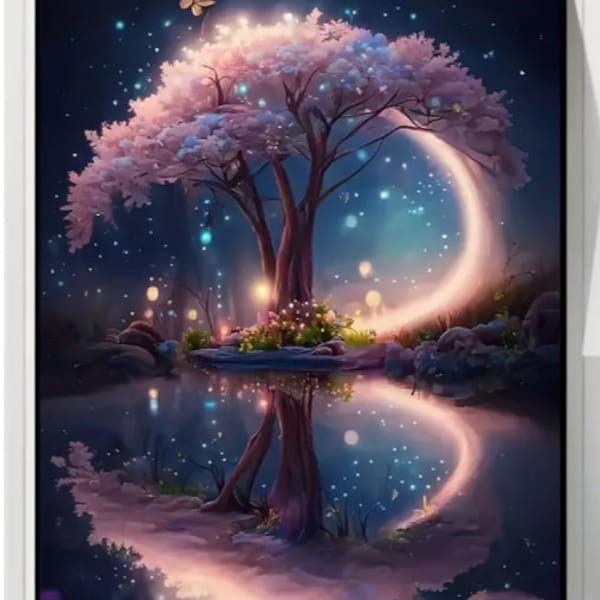 MAGICAL * Tree in the Moonlight * Halloween * Witchy * 5D Diamond Painting KIT * 30x40cm * Full Round Drills
