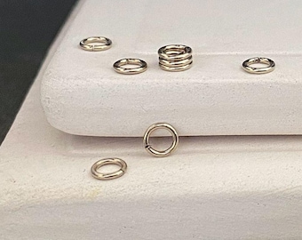14k Solid White Gold Jump Ring, 2.5mm Palladium Gold Open Connector 22g Finding,  Handmade supply for permanent  jewelry and repair