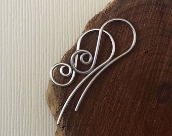Sterling Silver French Spiral Ear wires  - Hammered Swirl Earring Hooks - Flat Silver Earwires - Handmade Findings for Earrings - Nautilus
