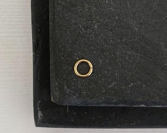 14k Solid Gold Connector Ring, 2.5mm Open Jump Ring Jewelry Supply,  22 gauge Link for Bracelet or Necklace