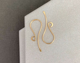 Fils d'oreilles en or véritable 10 carats, crochets français en or massif, apprêts de fabrication de bijoux, crochets de boucles d'oreilles en or