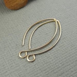 Gold Filled French Earring Wire 1" Earring Hook Gold Filled Earring Finding Handmade Jewelry Supply Ear Wire Short Gold Filled Earwire