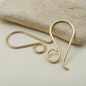 Gold Filled French Style Ear Hooks - Big Loop Earring Wires - Short 20 gauge Earring Hooks - Handmade Minimalist Ear Wires