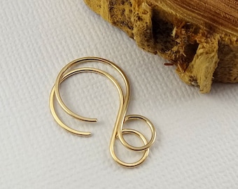 Gold Filled Hammered Earring Hooks - Infinity style Ear wires - Large Bottom Loop - 14/20 Gold Filled Rounded Ear Hooks