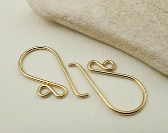 Gold Filled Shepherds earrings Hooks - French Hook Earring Wire - Petite Earwires - Handmade Jewelry Supplies - Double Loop Ear wires