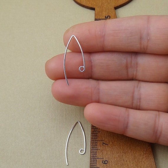 Earring Hooks 925 Sterling Silver Ear Wire, Handmade Hammered Earring Findings for Jewelry Making