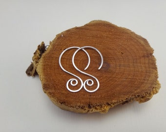 Earring Finding Sterling Silver, Hammered Spiral Interchangeable Ear Wire, 925 Silver French Ear Hook Earring Component