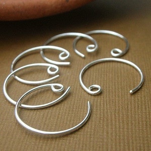 Small Hoop Ear wires - Hoop Earwires - Sterling Silver Earrings Findings -  Ear Hoops - Sterling Silver Earwires
