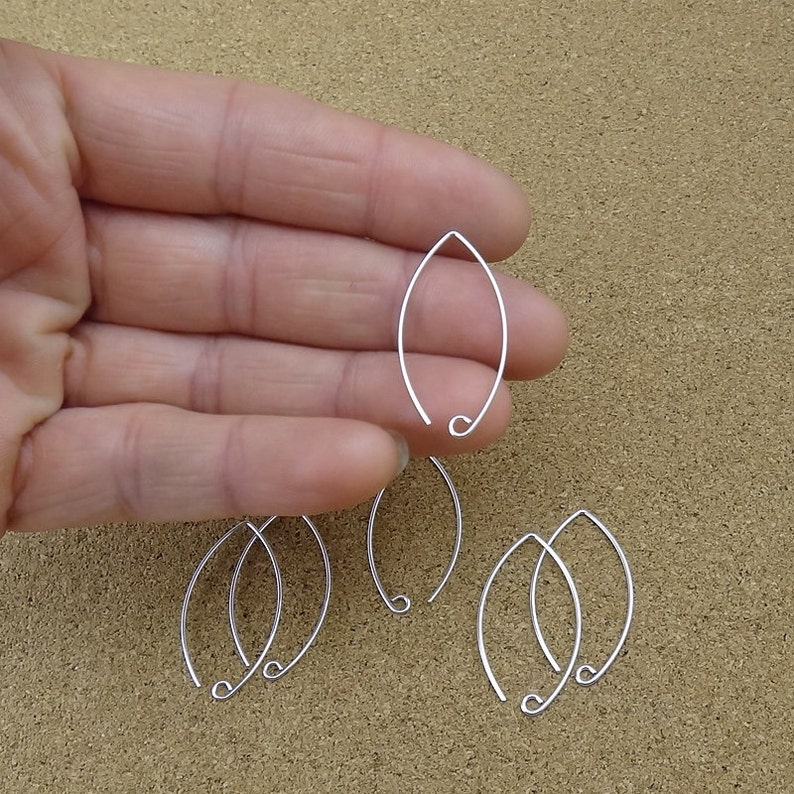 Sterling Silver Earring Hooks Large Leaf Ear Wires | Etsy
