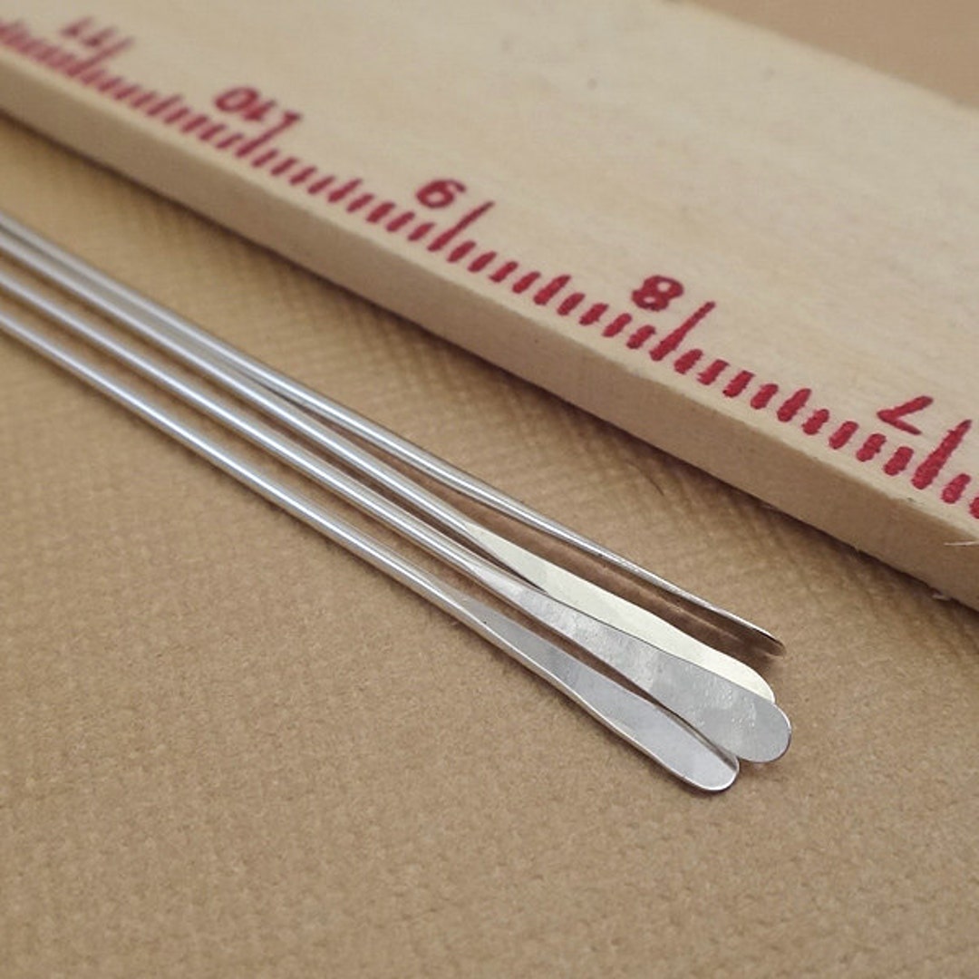 Sterling Silver Ear Wires Paddle Head Pins Hammered Stick - Etsy