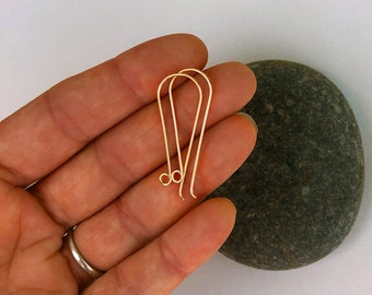Crochets de boucles d'oreilles en or 10 carats et 14 carats, Crochets d'oreilles en or massif, Crochets français faits main, Accessoires pour fabrication de bijoux, Crochets de rechange