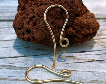 Crochets d'oreilles en or massif 14 carats