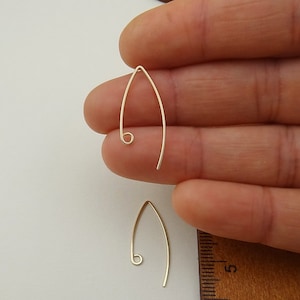 Earring Hook Gold Filled,  Handmade French Ear Wire Finding, Gold Filled Jewelry Making Supply