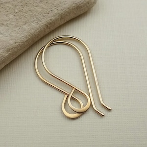 Gold Filled Teardrop Earring hooks - Handmade Earwires - Hammered Small Teardrop Ear Hooks - Fancy Earring Wires - Jewelry Making Supplies