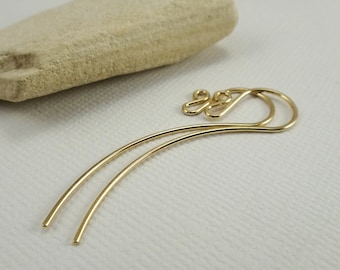 Long French Hook Ear Wires - Gold Filled Earring Supplies - Fish Hook Earwires - Long Shepherds Hook Ear Hooks - Earring Finding