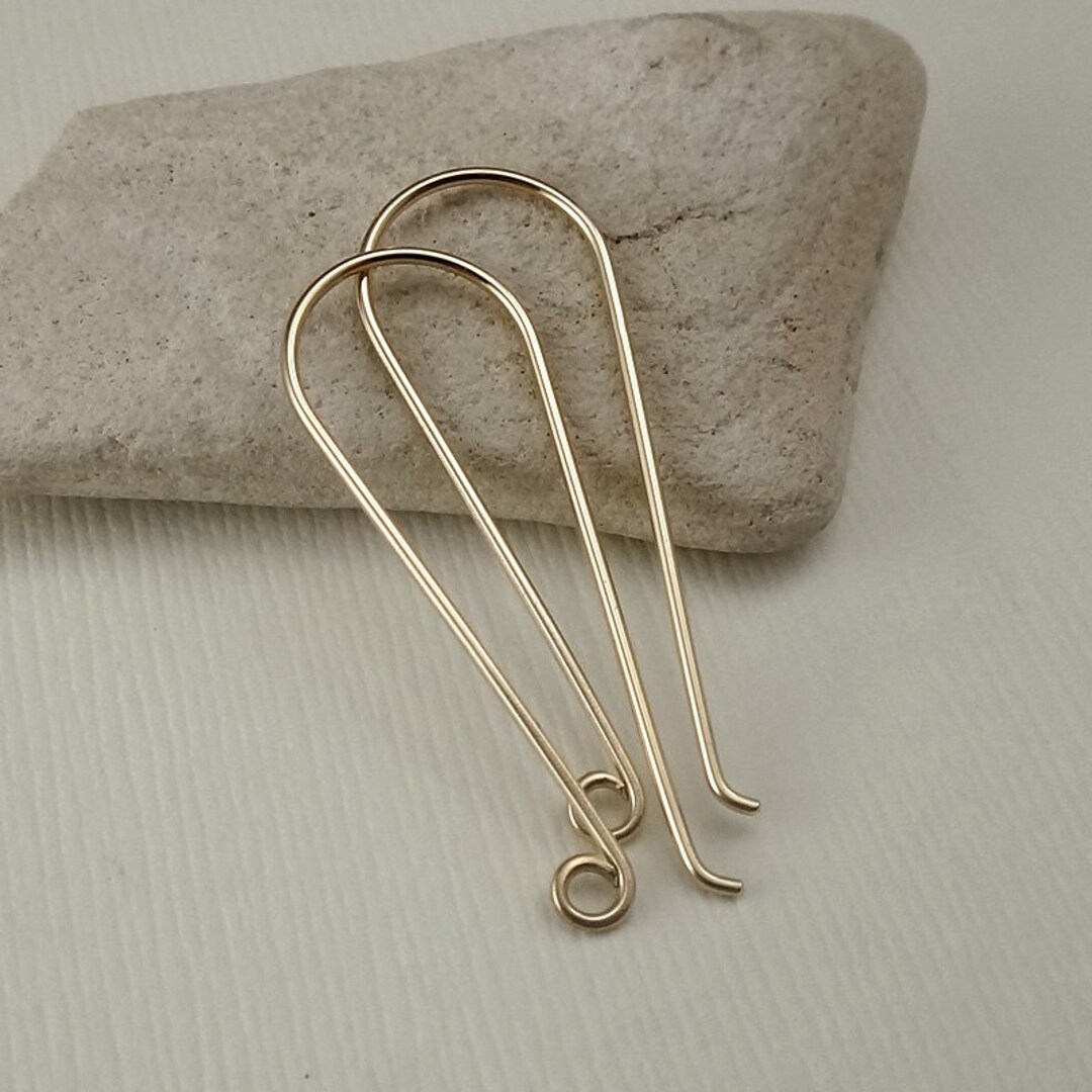 Gold Filled Earring Hooks French Ear Hooks Long Earring Wires Simple Ear Wires Earring Supplies