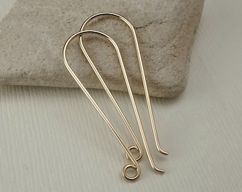 Gold Filled Earring Hooks, Handmade 14k Gold Filled French Ear Hooks, Earring Supplies for Jewelry Making