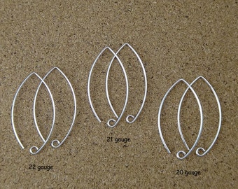 Earring Hooks Sterling Silver, Earring Hook For Jewelry Making, Sterling Silver Earwire Finding, Nickel Free Ear Wire Jewelry Component
