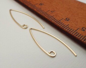 Hammered Ear Wires - Gold Filled Ear Hooks - Short Earwires - 20 gauge - 21 gauge - 22 gauge - Jewelry Making Supply