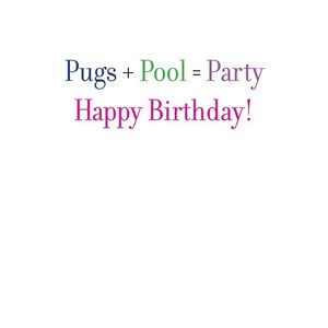 Pug Pool Party Birthday Card image 2