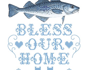 Cod Bless Our Home 10x8" giclée print