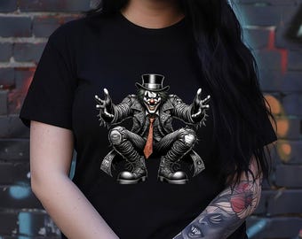 Gothic Clown Tee, Sinister Clown Shirt, Alternative Fashion Top, Unisex Creepy Horror Design Evil Vintage Halloween Circus Dark Carnival