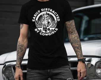 Vintage western rodeo-T-shirt | Cowboyshirt met print | Retro country-concert-T-shirt, drinkshirt, grafisch cowboy T-shirt, westernkleding