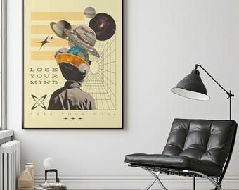Lose Your Mind Free Your SoulDigital Art Print | Modern Abstract Wall Art | 16x20, 24x36 Printable Poster | Instant Download PDF