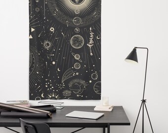 Cosmic Trust Space Dream Tarot Vintage Wall Tapestry, Granola Girl Aesthetic Hanging Art, Retro Witchy Home Decor