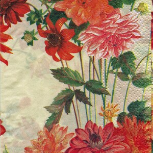 Spring/Floral Napkins; TWO Hostess Size Napkins; Printed Paper Napkins; Decoupage; Junk Journaling; Collage; Mixed Media Art