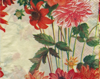 Frühling/Florale Servietten; ZWEI Hostess Size Servietten; Bedruckte Papierservietten; Decoupage; Junk Journaling; Collage; Mixed Media Kunst