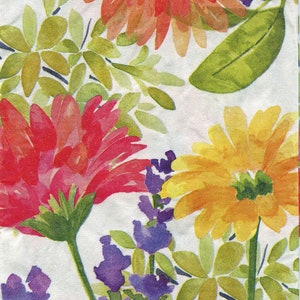 Spring/Floral Napkins; TWO Hostess Size Napkins; Printed Paper Napkins; Decoupage; Junk Journaling; Collage; Mixed Media Art