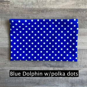 Blue Dolphin w/polka dots Swim Headbands for wearing under swim caps