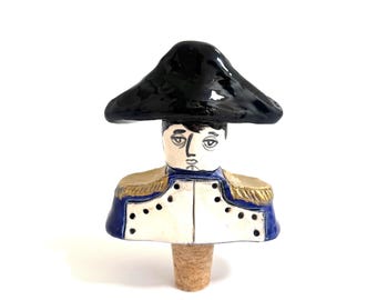 Tapón de vino Napoleón, cerámica artesanal para bar