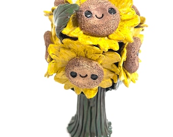 Happy Sunflowers  Floral Arrangement permanent arrangement ceramic art series
