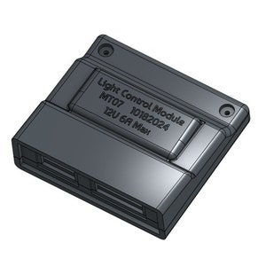 May include: A black light control module with the text "Light Control Module MT07 10182024 12U 6A Max" printed on the side.