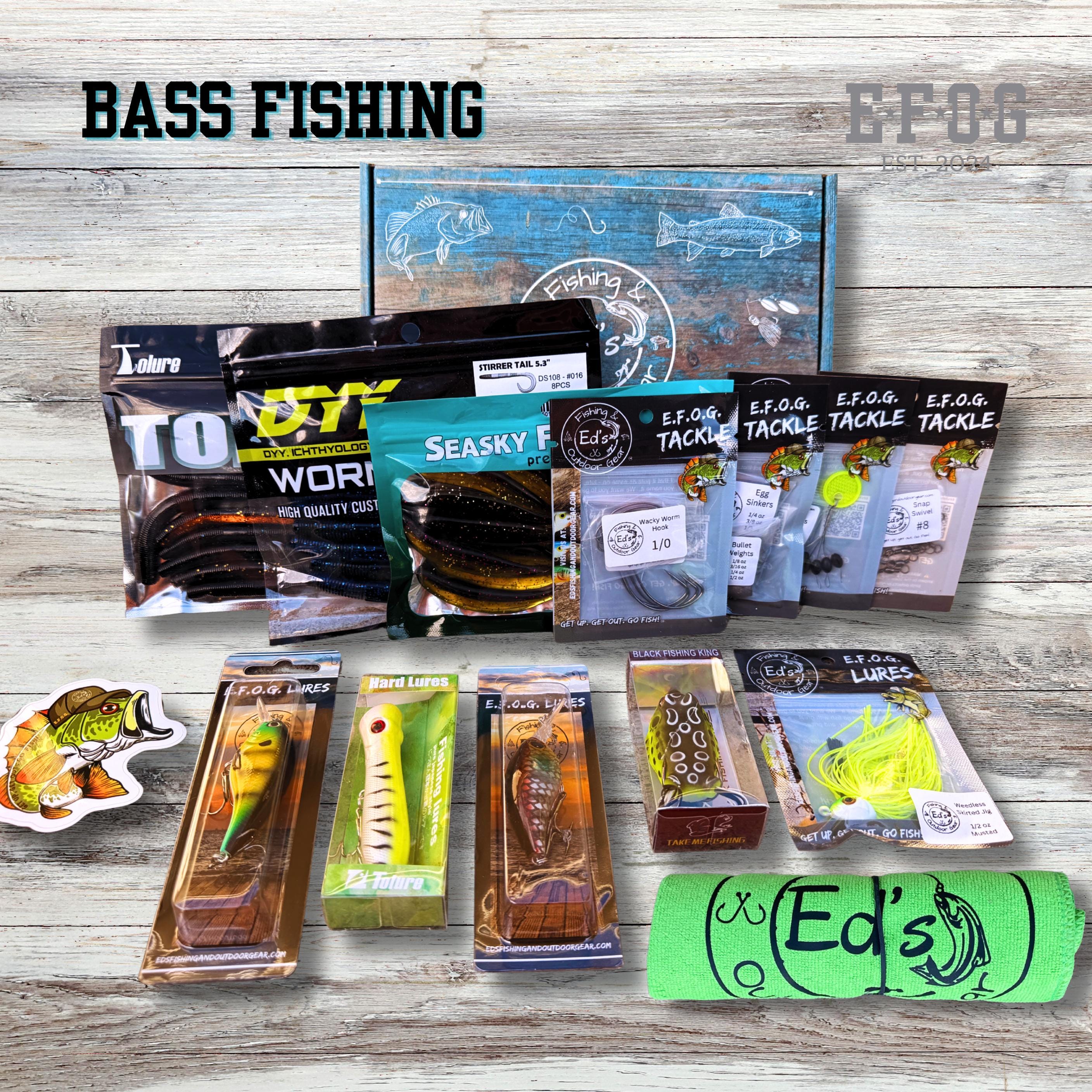 bass fishing gift box Bass Fishing Gift Box, 12-13+ Types of Lures and Tackle, Dad Fishing Gift,  Fishing, Graduation Gift for Angler