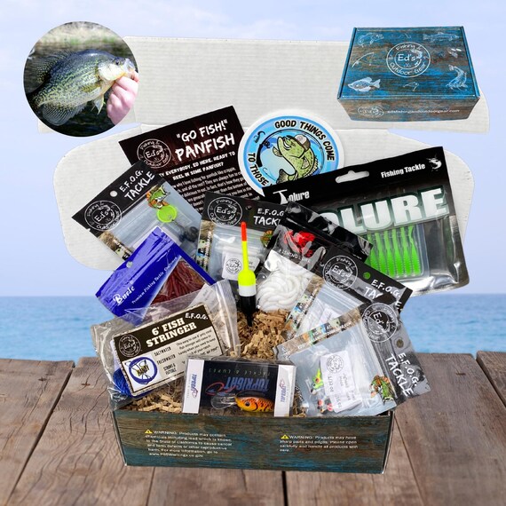 Crappie Fishing Gift Box – 9-10+ Types of Quality Lures & Tackle – Valentines Gift for Men